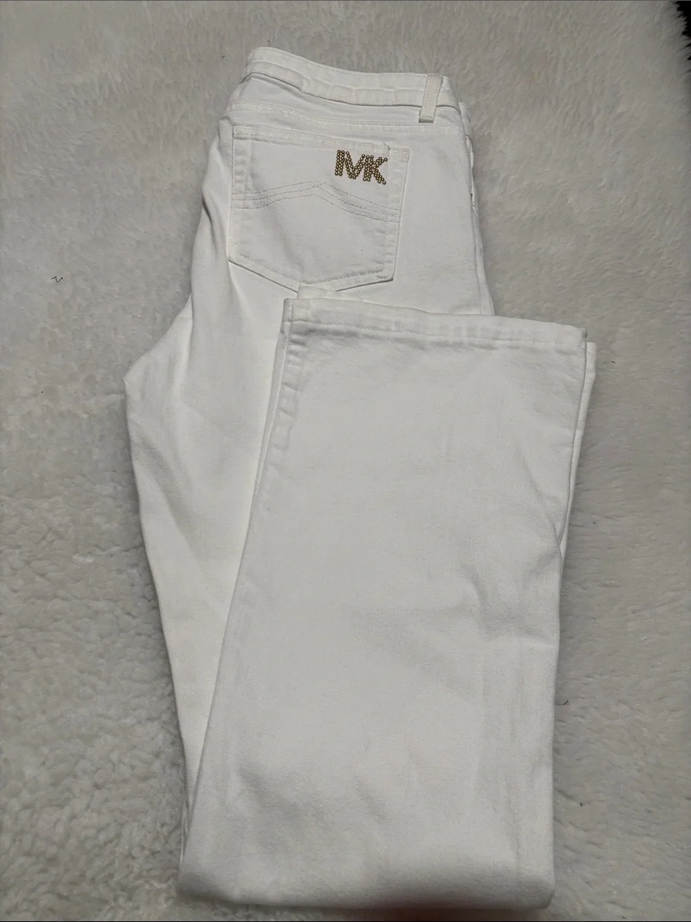 Michael Kors White Wide-Leg Flare Jeans